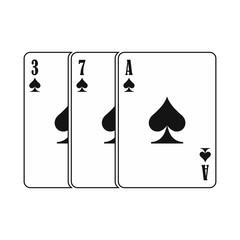 Playing cards black simple icon