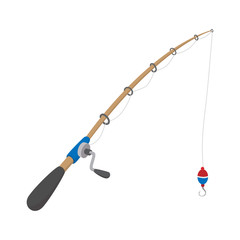 Fishing rod cartoon icon