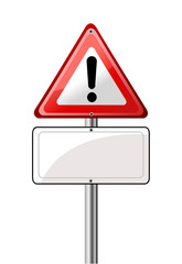 Exclamation road sign