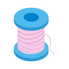 Coil with a thread 3d isometric icon