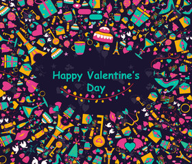 Fototapeta premium Happy Valentine's Day greeting