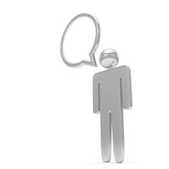 3d man with talk bubbles isolated over a white background