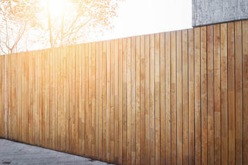 Highly detailed and empty wooden wall on the street. Visual effects