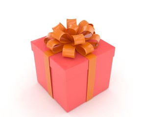 gift box with bows isolated on white