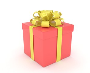 gift box with bows isolated on white