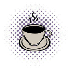 Cup of hot drink comics icon