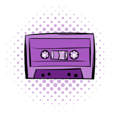 Music-cassette or tape comics icon