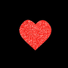 orange heart on black background