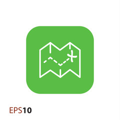 Map with marked destination icon for web and mobile