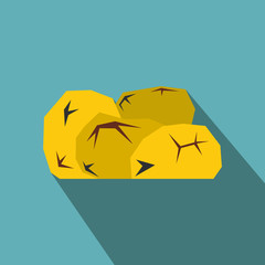 Gold nuggets flat icon 