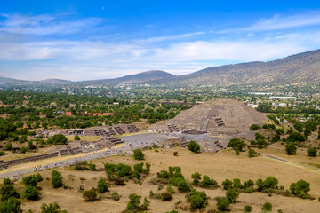 Scenic view of Pyramid of the Moon in Teotihuacan, near Mexico c
