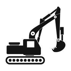 Excavator black simple icon