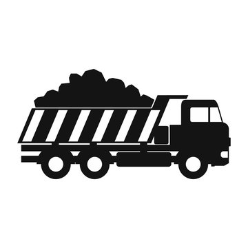 Dump Truck Black Simple Icon