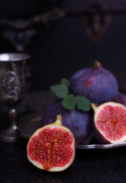 figs on a black background