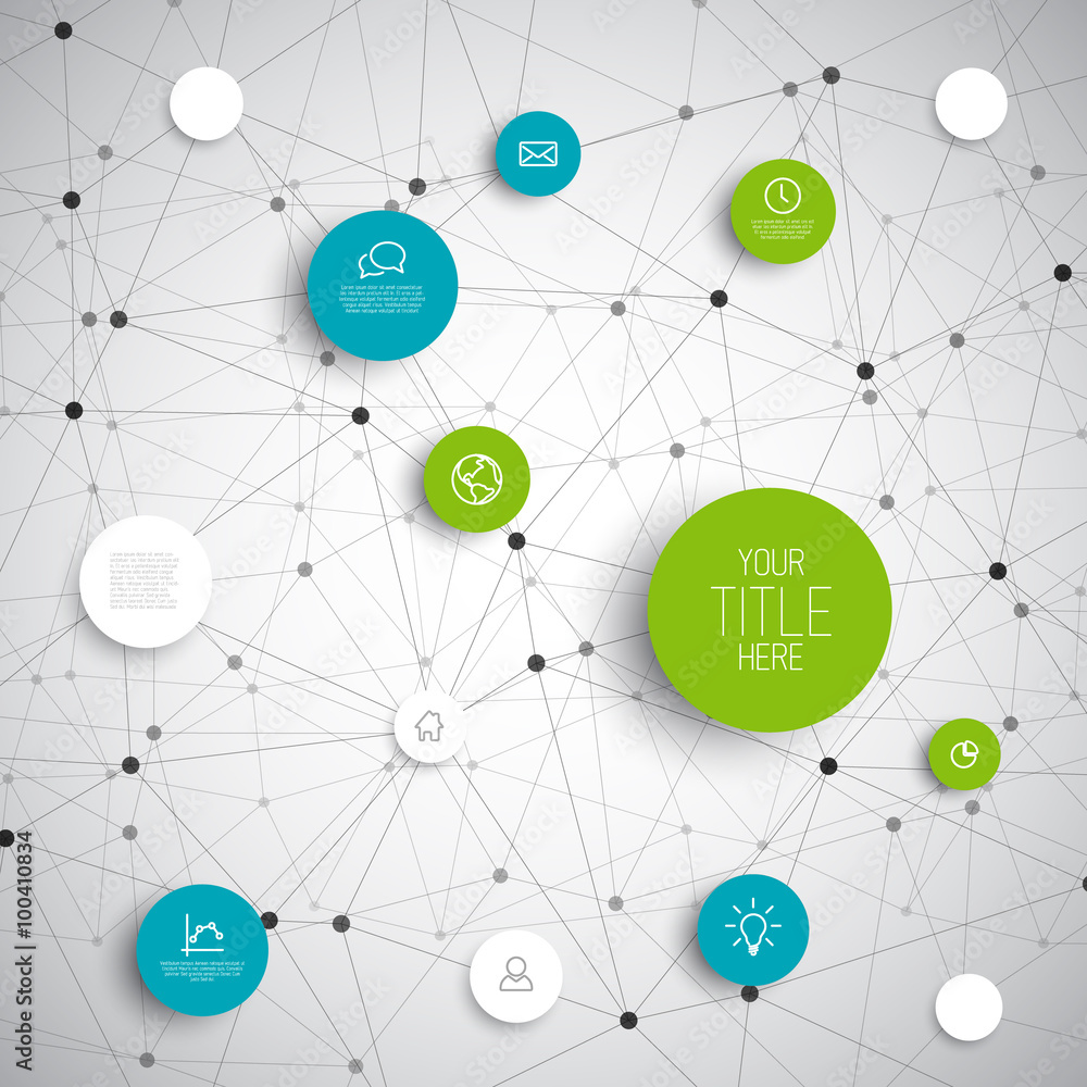 Poster vector abstract circles infographic network template