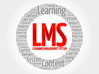 Learning Management System (LMS) words cloud, business concept background