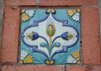 Tile on a wall of Russian Orthodox Church