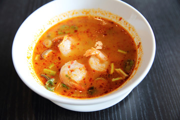 Tom Yum soup Thai traditional spicy prawn soup