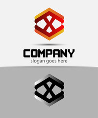 Letter X logo icon design template elements
