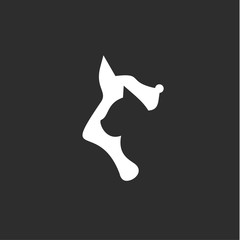 Cat and dog with a negative effect on the dark background illustration of flat stiile icon