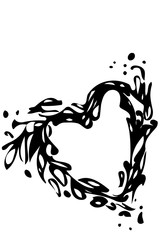 abstract vector sketch of a beautiful wreath woven in the form o