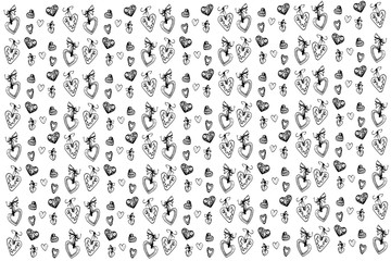 Fototapeta na wymiar vector sketch of the background and beautiful holiday hearts