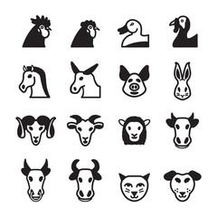 Obraz premium Domestic animals icon set. Vector eps 10.
