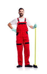 Young handsome cleaner