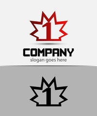 Number one 1 logo icon template
