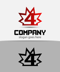 Abstract icons for number 4 logo
