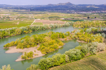 View of the Ebro River near Tivissa, Spain