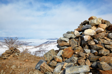 Fototapeta na wymiar Siberian landscape near lake Baikal.
