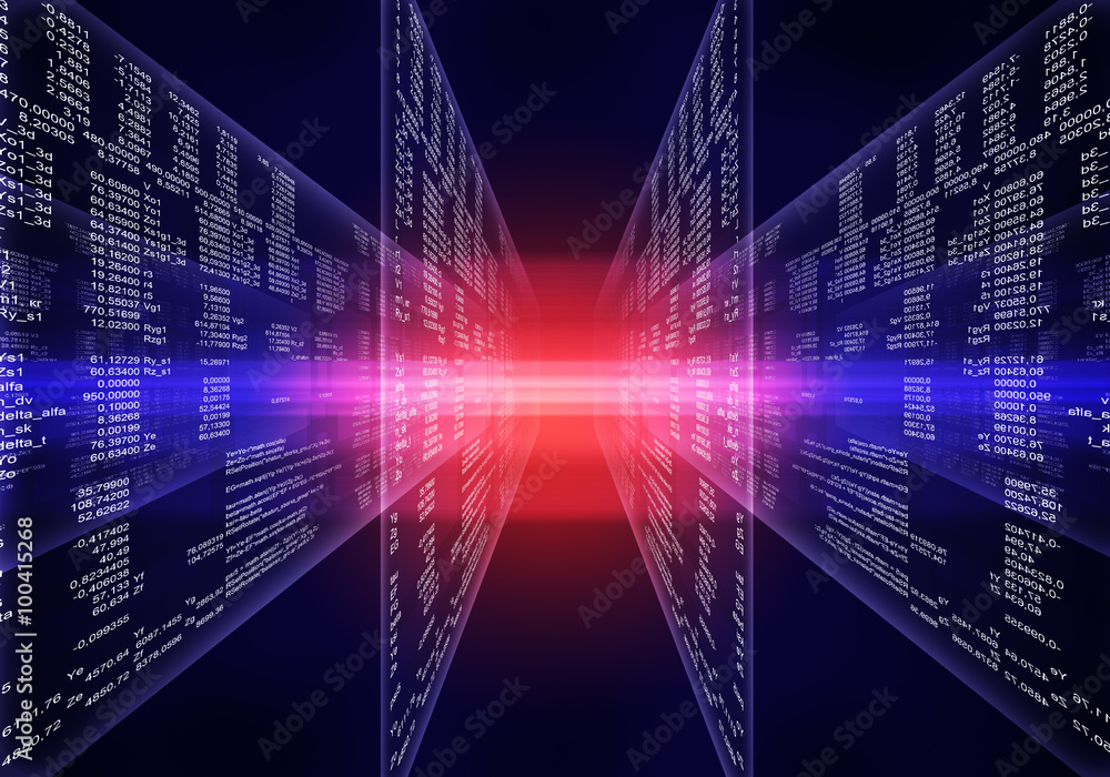 Poster binary blue and red computer code