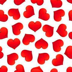 Fototapeta na wymiar Red hearts seamless pattern for Valentine Day