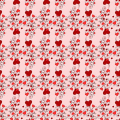 Vintage red heart vector background Valentines day