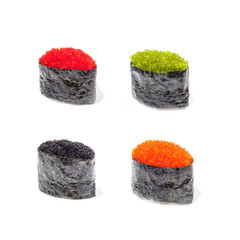 Japanese sushi with fresh seafood