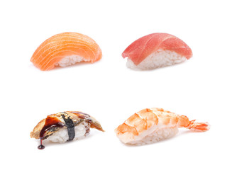 Japanese sushi with fresh seafood