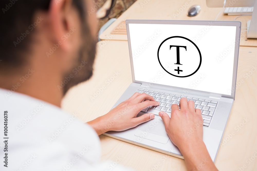 Poster composite image of t plus circle