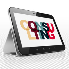 Business concept: Tablet Computer with Consulting on  display