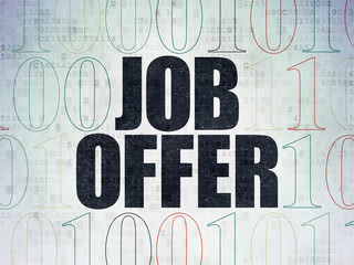 Business concept: Job Offer on Digital Paper background