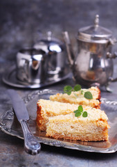 apple pie with cream cheese and decorated leaf Melissa