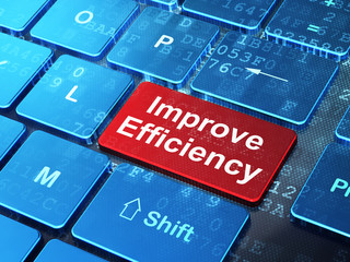 Fototapeta premium Business concept: Improve Efficiency on computer keyboard background