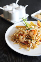 Thai food padthai fried noodle with shrimp