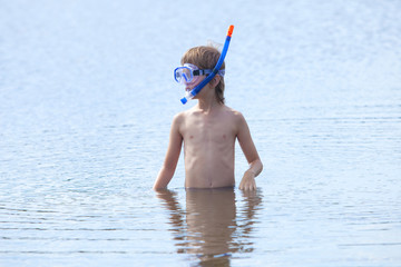 Boy Getting Ready to Snorkel