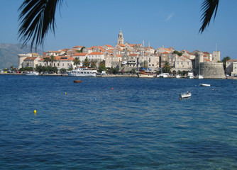Fototapeta premium Vue sur île Korcula en Dalmatie