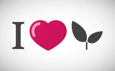 "I love" hieroglyph with a plant