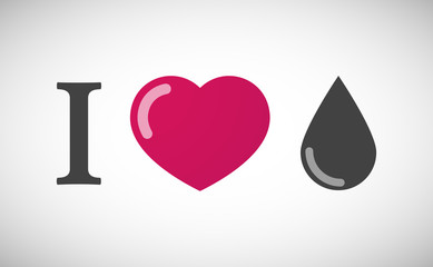 "I love" hieroglyph with a blood drop