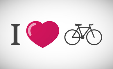 "I love" hieroglyph with a bicycle