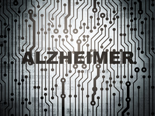 Health concept: circuit board with Alzheimer
