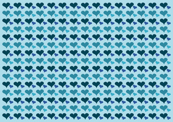 青いハート模様の背景イラスト